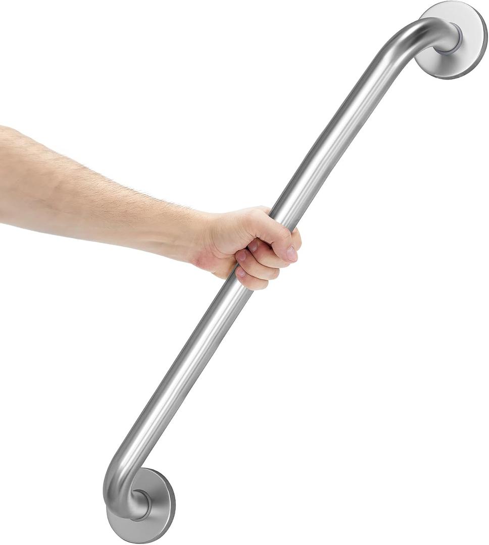 AmazerBath Long Grab Bars for Bathtubs and Showers Anti Slip, 32" L x 1.25" D, Handicap Grab Bars Stainless Steel, Shower Grab Bars for Seniors, Bathtub Handle Bars for Bathroom Holds 500LBS
