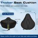 Zacro Bike Seat Cushion - Gel Padded Bike Seat Cover for Men Women Comfort, Extra Soft Exercise Bicycle Seat Compatible with Peloton, Outdoor & Indoor Bike Saddles