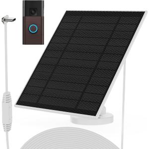Solar Panel for Ring Doorbell (2024), 6W Ring doorbell Solar Charger for Battery Doorbells, Ultral-Thin Type-C Charging Port Solar Panel with 13.1Ft Charging Cable