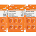 Amazon Basics 60-Pack Size 675 Zinc-Air Hearing Aid Batteries, 1.45 Volt, Orange Tab, 4-Year Shelf Life, Mercury Free, Child-Safe Package (Use Scissors to Open)