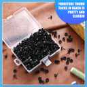 Outus 1000 Pcs Black Upholstery Tacks 7/16 Inch Decorative Furniture Tacks Thumb Pins Upholstery Nails with Storage Box for Upholstered Furniture Cork Board DIY Project Home Decor 11 x 17 mm (Black)