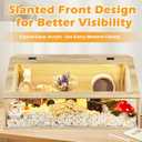 PROLEE Hamster Cage Large Chewproof, 40" x 20" x 20" Sloped Mice and Rat Habitat with Clear View, Solid Built with Lockable Design and Openable Top (White Oak)