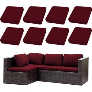 Outdoor Cushion Covers Set,8PCS Patio Furniture Couch Seat Slipcovers, Replacement for Sofa Sectional Chair(CoverOnly)