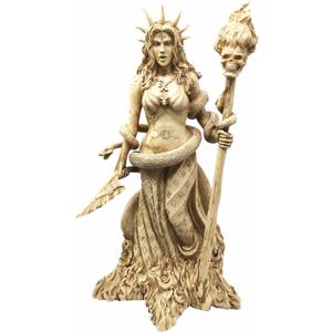 Ebros Greek Goddess White Sorceress Witchcraft Hecate Figurine Hekate Necromancy Deity Magic Powerful Pagan Witch