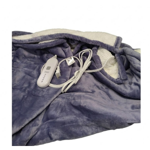 JET'S HOME Heated Blanket 50"x60" - ETL Certified Flannel Electric Blanket Machine Washable Heating Throw with 5 Heating Levels 3 Hours Auto-Off Overheating Protection Gift for Women (Purple)