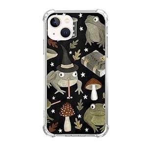 WidofvSpky Frog Witch Case for iPhone 15, Cute Frog with Mushroom Case Compatible with iPhone 15 for Boys Girls and Women, Unique Trendy TPU Bumper Phone Cover Case for iPhone 15