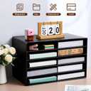Ireer 4 Pieces Cardboard Paper Organizer, Classroom Mailboxes, Construction Paper Storage, Compartment Literature Sorters, Classroom Organizers for Student Office School (Black,10 Slots)