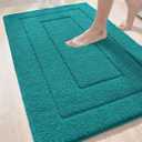 DEXI Bathroom Rug 43x24 Inch, Non Slip Washable Bath Mat for Shower Floor, Extra Large Absorbent Soft Bathmat with Rubber Backing, Quick Dry Microfiber Carpet, Teal