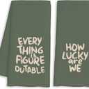 Green Inspirational Kitchen Towels Gifts Decor, Motivational Dish Tea Towel for Kitchen, Positive Affirmation Gift Hand Towels for Bathroom, Preppy Inspirational Gifts, 16x24 Inch Set of 2