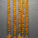 Marubhumi Artificial Marigold Flower Garland  5 Pcs, 5 Ft Each | Traditional Gulchadi Strings for Diwali, Wedding, Home & Festival Decoration (Option 1)