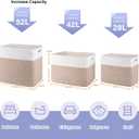 OIAHOMY Storage baskets for Shelf, Large Collapsible Storage Bins, Blanket Basket Living Room, 16.5 x 13 x 15 Inches-Pack of 2-Brown
