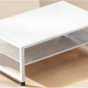 2-Tier Computer Monitor Stand Riser, Desk Organizer for Monitor, Printer & Laptop Stand, Desktop Workspace Organizers for Office Supplies(White)