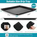 Saillong 2 Pcs Oil Drip Pan for Under Car, 22'' x 21'' Large Oil Drip Tray, Mini Fridge Drain Pan for Mini Refrigerator, Dishwasher Drain, Air Conditioners,Dog Crage, 22.8 x 21.6 x 1.2 inch