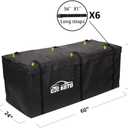 CZC AUTO Hitch Cargo Carrier Bag, 20 cu. ft Waterproof/Rainproof/Weatherproof Cargo Traveling Bag for Car Truck SUV Vans' Hitch Trays and Hitch Baskets, Safe Steady Durable Soft, Black