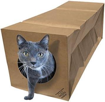 Dezi & Roo Hide and Sneak Collapsible Paper Cat Tunnel  Made in USA  Designed by a Feline Vet  Interactive Cat Toy  Cat Enrichment Toy  Hideaway