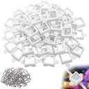 80 Pcs H705 LED Light Mounting Bracket Clip,Waterproof H705 LED Lights Mount Set with 160 Screws,Screw Mounting White Square Light Brackets for Outdoor Installation