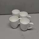 Fine Bone China White Coffee Mugs, 16 oz Large Capacity, Set of 4 Tea Cups, Thin Thickness and Light Weight, Comfortable to Hold, Microwave and Dishwasher Safe