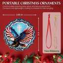 4 x FLAGWIX Christmas Bald Eagle Gifts for Men Women - American Eagle Suncatcher Ornaments 2025 for Tree Decorations - Christmas Ornaments for Home Decor, Eagles Gifts for Mom Dad, Friend Gift Ideas