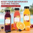 YULEER Plastic Juice Bottles with Caps 12PCS 12OZ Reusable Juice Bottles with Leakproof Lids, Brush, Funnel & Labels Clear Juice Containers for Juicing, Smoothies and Homemade Beverages