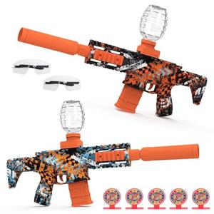 1 Pack Gel Ball Blaster Automatic Electric Splatter Ball Toy 10 Rounds Per Seconds with Rechargeable Batteries, Line, Goggles and Target - Outdoor Activities Team Game Toy Age 14+