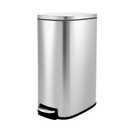 Garvee 13 Gallon Slim Kitchen Trash Can, Narrow Stainless Steel Step-On Pedal Garbage Can with Soft Close Lid, Removable Inner Bucket, Space-Saving Trash Bin for Kitchen, Bathroom, Office, Silver