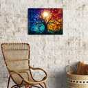 Colorful Tree of Life Wall Art Abstract Tree Pictures Wall Decor Tree Art Wall Decor for Living Room Office Blue Orange Nature Canvas Wall Decor Tree of Life Prints for Bedroom Home Decoration 12x16"
