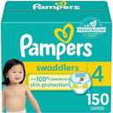 Pampers Baby Diapers - Swaddlers - Size 4, 150 Count, Ultra Absorbent Disposable Infant Diaper
