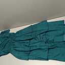 Ruffle Sleeve Wrap V Neck Midi Dresses for Women Causal Summer Smocked Waist Tiered Layered Glitter Chiffon Dress Size S