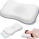 Cervical Neck Pillow, Adjustable Memory Foam for Neck Support, White, 14.13x23.59x4.22inch