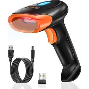 KUIIYER Bluetooth Barcode Scanner, Wireless 2D QR 1D Bar Code Scanners Handheld Barcode Reader with Updated 800 X 600 Pixel CMOS, Plug & Play for iPhone, Android, iPad, Tablet, PC Computers & POS