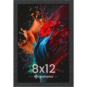 Upsimples 8x12 Picture Frame, Wall Gallery Photo Frames with Engineered Wood, Black 1 Pack