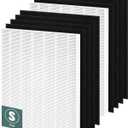 C545 Replacement Filter S Compatible with Winix C545 Air Purifier Replacement for Winix S Filter 1712-0096-00 and 2522-0058-00, Funmit 2 x High-efficiency Filter And 8 x Activated Carbon Filter (10 Piece Set)