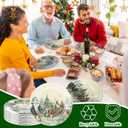 8 Pcs Christmas Melamine Salad Plates Winter Melamine Dessert Plates Assorted Designs Christmas Dishes Dinnerware Set for Xmas Birthday Party Gift Appetizer(Elk,Green,10 Inch)