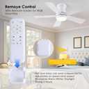 Hounberi Ceiling Fans with Light and Remote, 40" White Flush Mount Ceiling Fan with Dimmable LED,6 Speeds DC Reversible,Timer, Noiseless, Indoor Low Profile Ceiling Fans for Bedroom,Kitchen