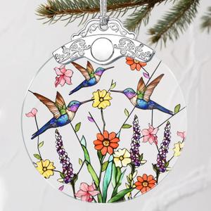 Stained Glass Hummingbird Ornament: Christmas Decorations, Ornaments for Christmas Tree & Holiday Ornaments  Holiday Presents, Gift Exchange Ideas & Keepsake Gift for Family, Coworkers & Friends