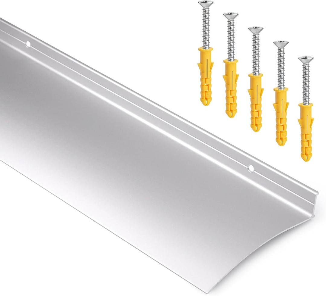 4" W 40" L Extra-Wide Heavy-Duty Door Rain Drip Guard Cap, Aluminum Rain Deflector for Windows Doors Guard, Stops Rain Moisture Damage for Home, Storefront, RV (40" L, Silver, Straight)