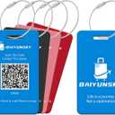 Smart Luggage Tags for Suitcases, 4 Pack Privacy QR Code Security Information Luggage Tag, Steel Ring, Waterproof Easy Identify Personalized Luggage Tag, No App or Subscription Needed (4 Colours)