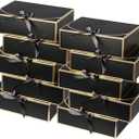 10Pack Black Gift Boxes, 10.6x7.8x3.1Inch Bridesmaid Proposal Box with Ribbons, Gift Boxes with Lids for Presents, Mother's Day, Wedding, Groomsmen Proposal, Birthday Party