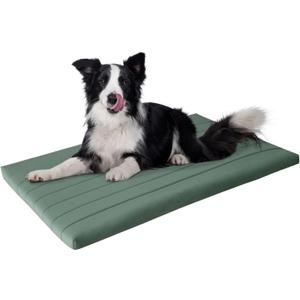 BALANCE Dog Crate Bed, Orthopedic Dog Bed Pad with Waterproof Liner, Washable Crate Foam Pet Mat for Large, Medium, Puppy Dogs Breeds, Mint Leaf, 42"x28"x2"