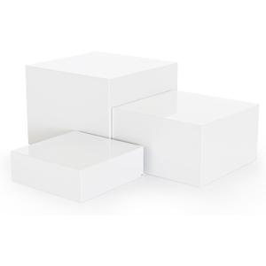 Metal Display Stands for Buffet Table - Black & White Cake Risers, Cupcake Stand for Wedding, Party, Catering Supplies, Elegant Food Risers for Display ((6,7,8)"-1 set)