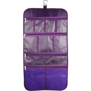 Freegrace Premium Hanging Toiletry Bag for Travel - Cosmetic, Jewelry, Toiletry, Makeup & Accessory Storage Organizer Bag, Large Size for Women & Men (Purple)