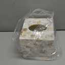 Milano Tissue Box Cover Square  Decorative Tissue Holder for Bathroom - Beautiful Natural Mother of Pearl Capiz Shells Tissue Box Holder - Cube Tissue Box Cover with Durable Bottom Slider