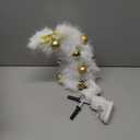 Chunful 2 Pcs Mini Furry Christmas Tree Table Centerpiece Decoration Small White Xmas Tree Tabletop Ornaments for Holiday Christmas Kitchen Home DIY Decorations