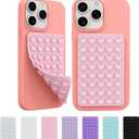2 Pack Silicone Sticky Grip Holder for Cellphone, Silicone Suction Cup Phone Case Mount Double Sided, Hands-Free Phone Accessories Strong Grip Holder for Selfie and Video (Light Pink)