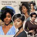 13X4 Lace Front Wigs 100% Human Hair Pixie Cut Wig Pre Plucked 8inch Short Straight Bob Wigs for Black Women (Black, 8 inch)