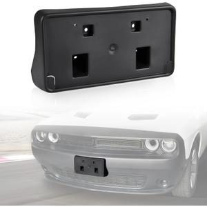 KEWISAUTO Front License Plate Holder Frame for 2010-2024 Dodge Challenger, Black Front License Plate Mount Front Bumper License Plate Bracket Cover for Dodge Challenger 2010-2024 Accessories