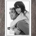 Malden International Designs Linear Rustic Wood Picture Frame, 5x7, Rough Gray