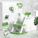 Potty Training Seat, Upgrade Toddler Toilet Seat for Kids Boys Girls, 2 in 1 Potty Training Toilet, Splash Guard Anti-Slip Pad Step Stool(Green)