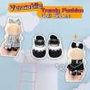 Doll Shoes Compatible with 17 cm Dolls, Versatile Doll Shoes with Custom Fit - Hook & Loop Fastening for Easy On/Off, Doll Accessories Secure for Bag Clip, No Doll(White)