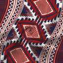Tribal Stripes Throw Blanket, Southwest Aztec Red Abstract Geometry Blankets, Vintage Exotic Indian Boho Western Cozy Lightweight Warm Throw Blanket for Couch Sofa Bed Beach Travel 50x60IN